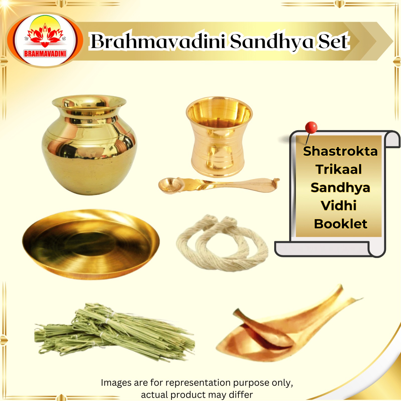 Brass Sandhya Set